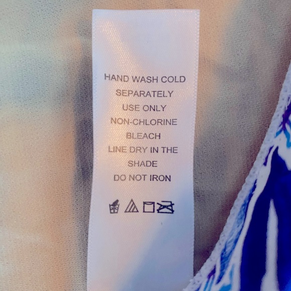 Swimsuits For All: Plus Size 30 2-piece Blue/White Swim Dress with Bottoms. - Picture 5 of 9